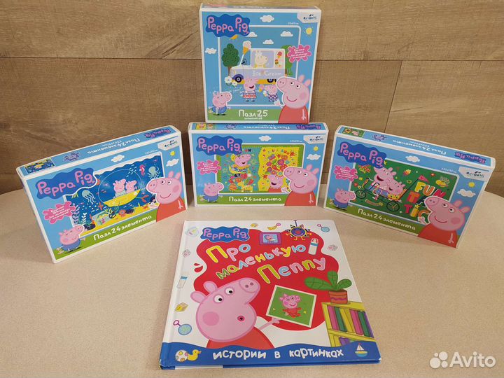 Свинка Пеппа новые пазлы и книга