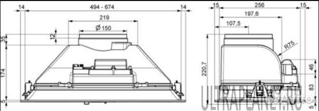 Встраиваемая вытяжка Elikor Врезной блок Casper 70Н-450-П3Д нерж. сталь Новая