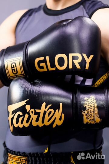 Боксерские перчатки Glory Fairtex bgvg Black
