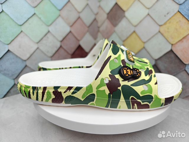 Сланцы Crocs x bape