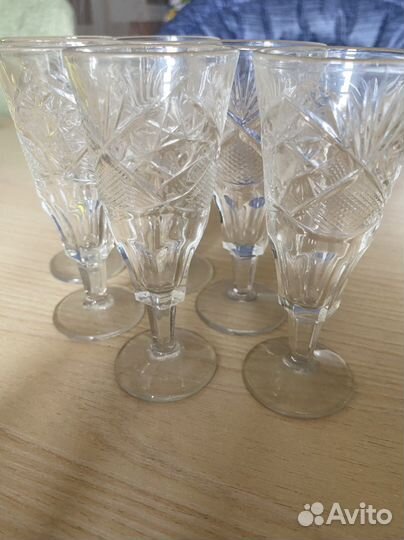 Хрустальные фужеры, Рюмки, молочник лфз