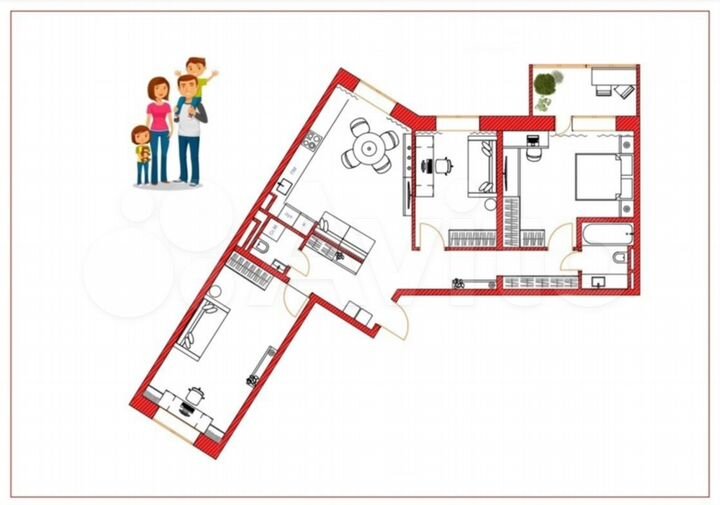 3-к. квартира, 88 м², 11/23 эт.