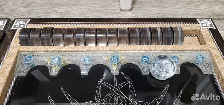 Нарды ручной работы со стеклом