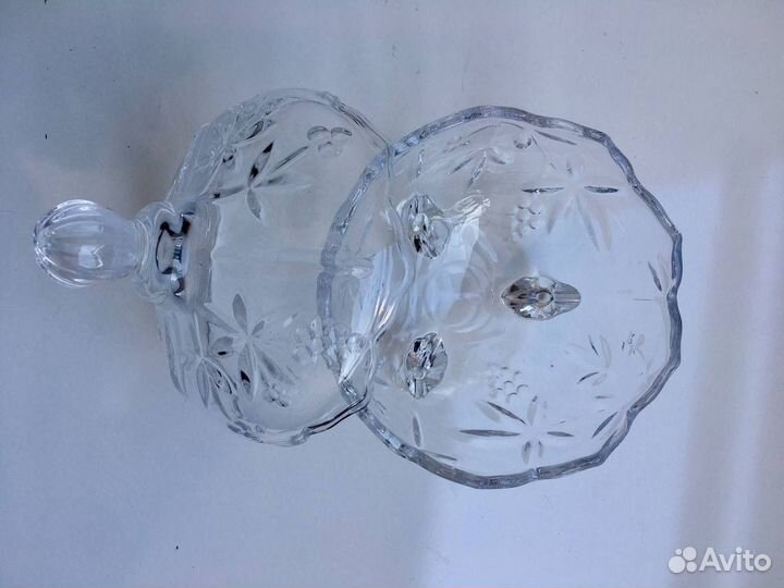 Сахарница Конфетница Стеклянная ваза на ножках