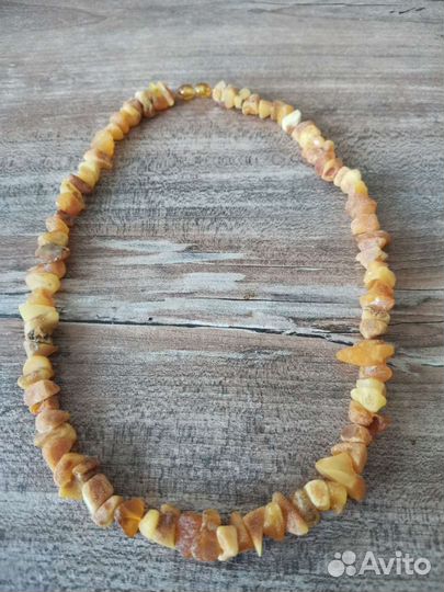 Янтарные бусы не обработанные детские