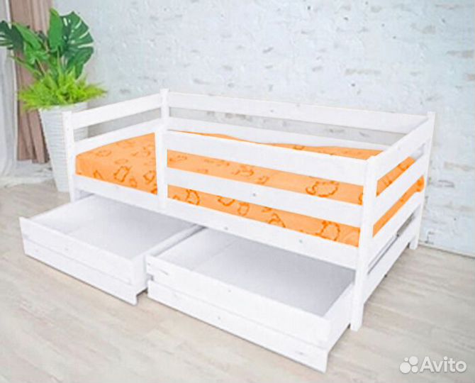 Кроватка высокий борт из массива софа эко от 2х ле