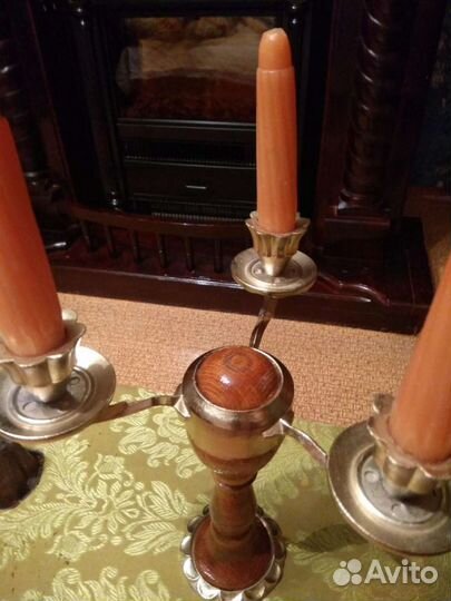 Старый подсвечник на три свечи Редкий