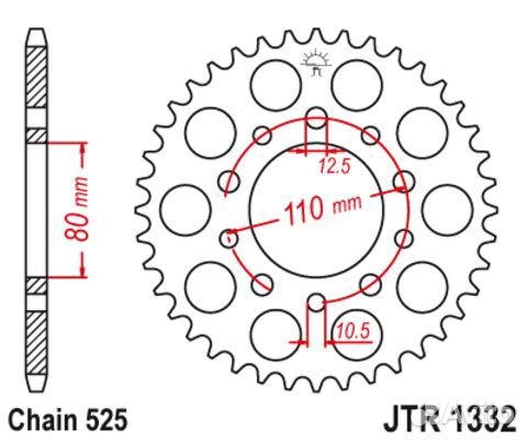 JTR1332.42 звезда задняя JT 525