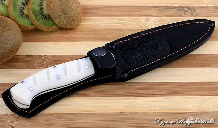 Нож Шеф № 2 сталь Х12мф рукоять акрил белый