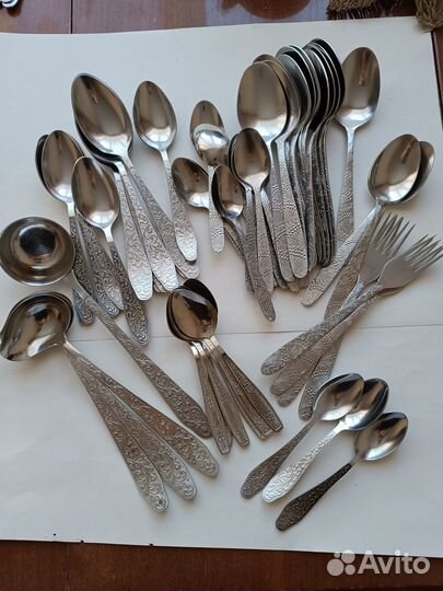 Ложки Вилки Нержавейка СССР Вишенки Узор