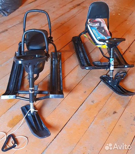 Снегокат детский Nika с вело-рулем и спинкой