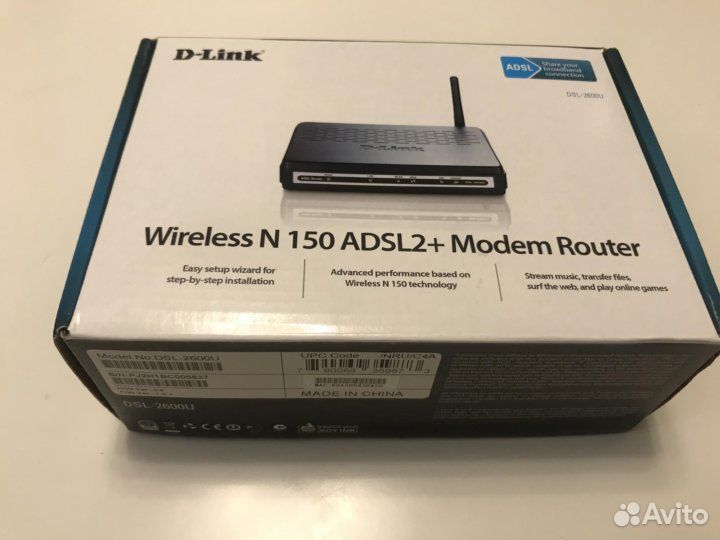 Wi-Fi роутер D-Link DSL-2600U/NRU N150 adsl2+