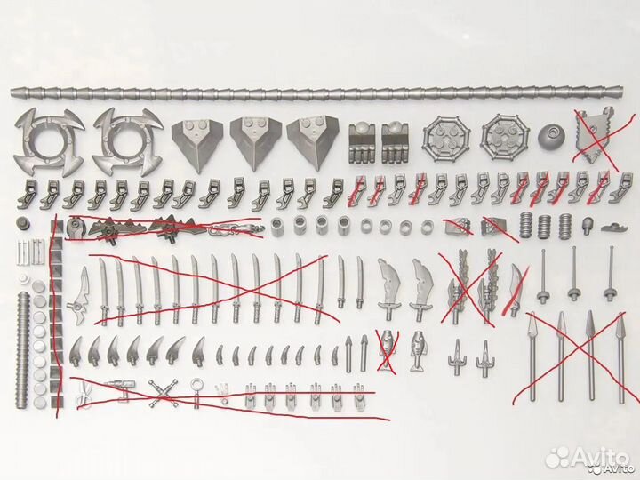 Аксессуары, оружие, тайлы и детали lego