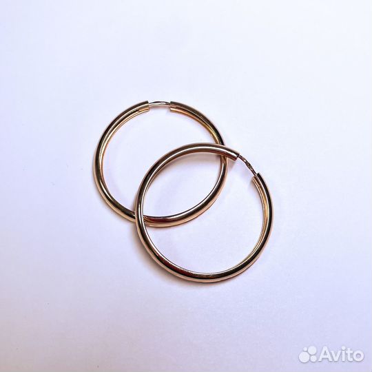 Золотые серьги кольца конго