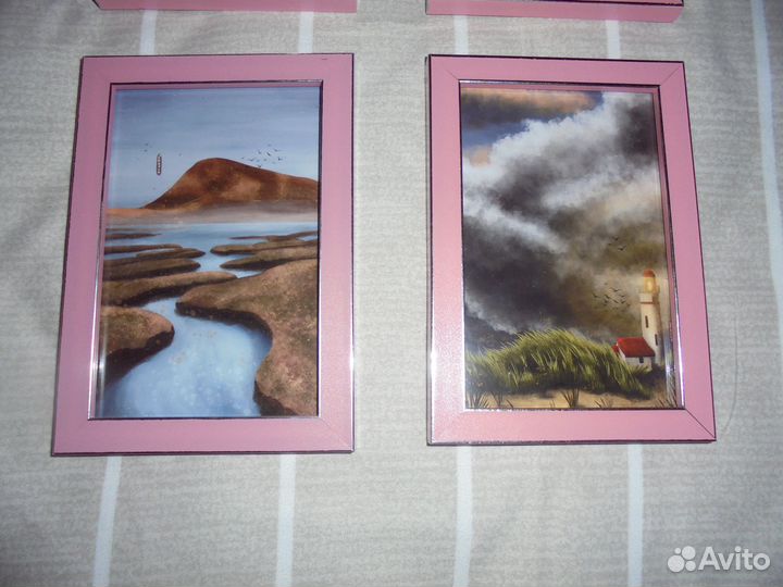 Фэнтези Скандинав гор 4 панно роз рамка 12 х 17 см