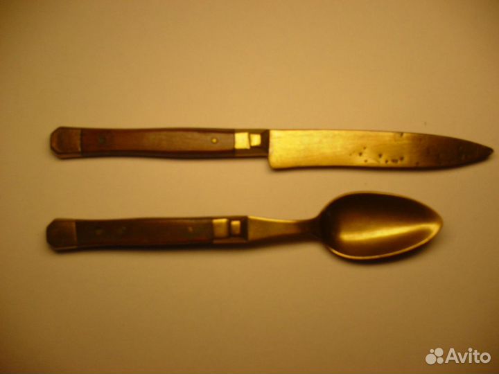 Старинный ножик и ложечка