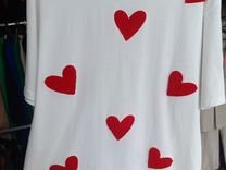 Новые футболки оверсайз с объемными сердцами