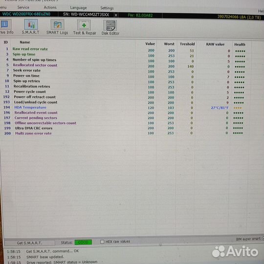 Wd Red Plus 2tb WD20efrx почти новый