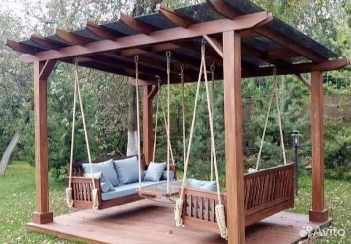 Беседка качеля пергола деревянная