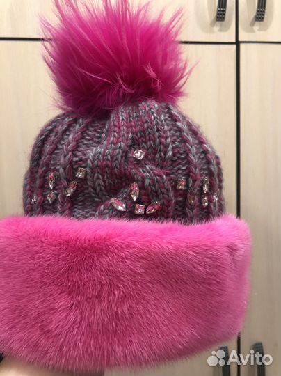 Шапка норковая + варежки(комплект)