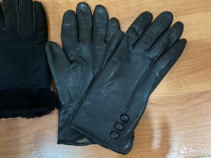 Перчатки женские кожаные