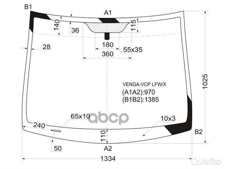 Стекло лобовое KIA venga/hyundai ix20 09-18 VEN