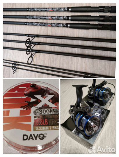 Карповый комплект удилище и катушка с байтранером