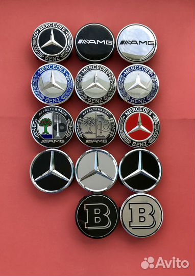 Оригинальные колпачки на диски Mercedes заглушки