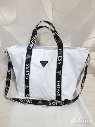 Сумка Guess спортивная шопер дорожная белая