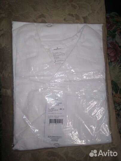 Женские халаты (белый) (бирюзовый)