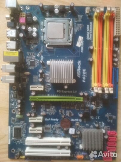 Материнская плата ASRock. P43, + Q6600