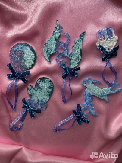 Елочные игрушки из эпоксидной смолы