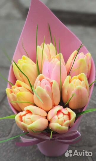 Букет тюльпанов из мыла