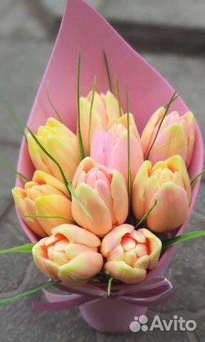 Букет тюльпанов из мыла