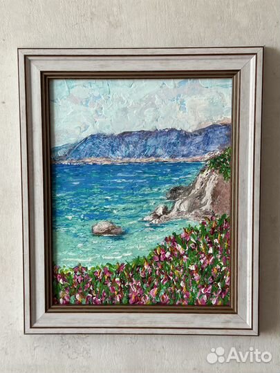 Картина акрил. Морской пезаж Италия. 20х25