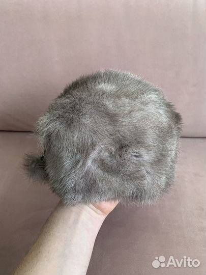 Шапка из норки (цвета асфальта)