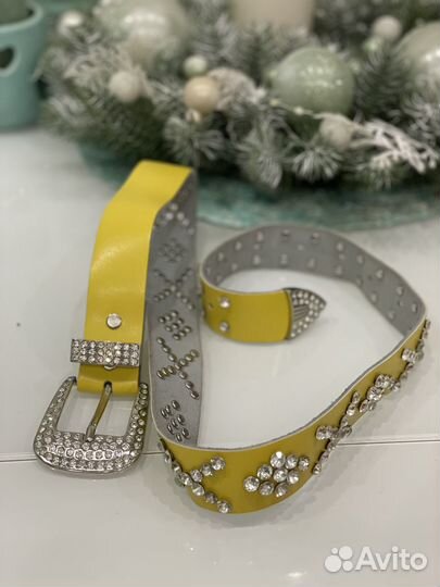 Ремень Patrizia Pepe, лимонного цвета