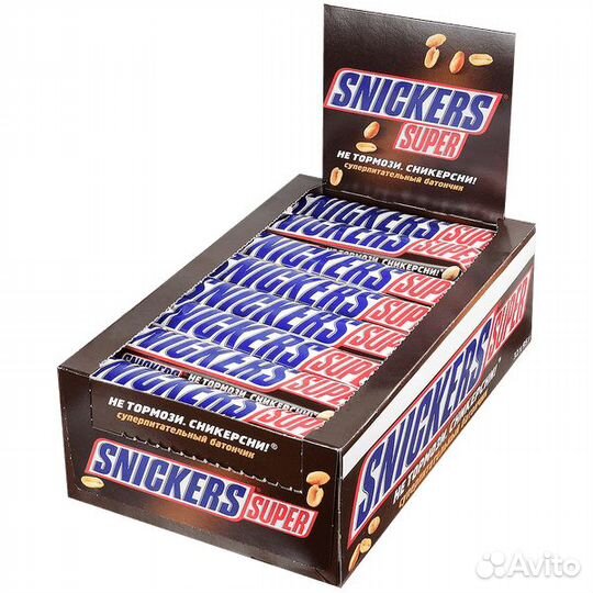 Шоколадный батончик Super Snickers 80г (опт)