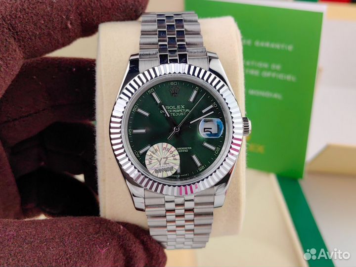 Часы мужские Rolex Datejust lux зеленые