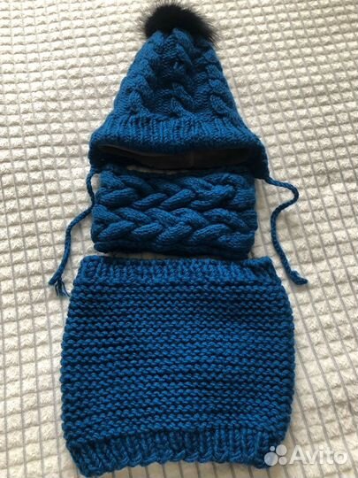Детский зимний комплект шапка и снуд