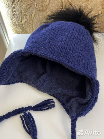 Шапка теплая из кашемировой пряжи