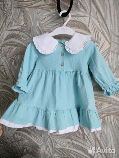 Платье с воротником для девочки 86