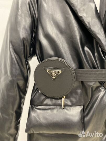 Куртка женская черная из экокожи 44