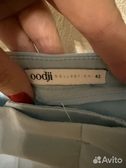 Брюки женские голубые Oodji