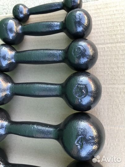 Гантели по 1 шт от 1 до 16 кг