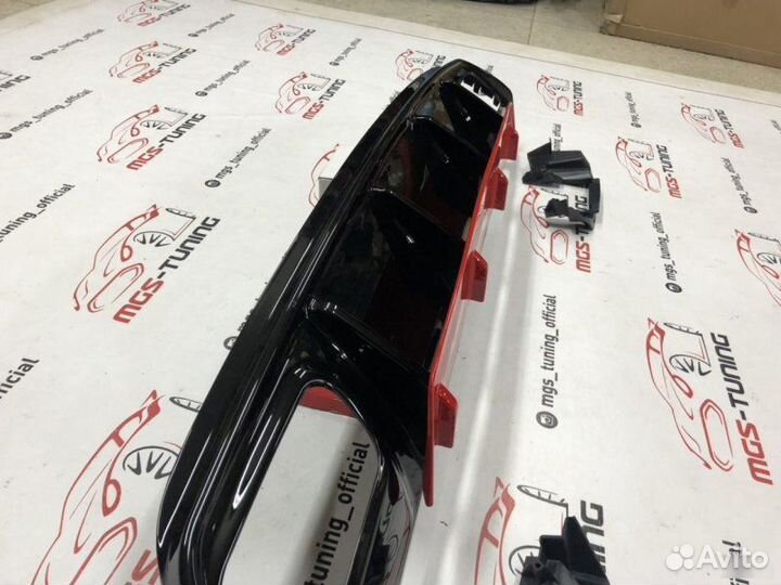 Диффузор Mercedes w176 А45 AMG красный 12-15 гг