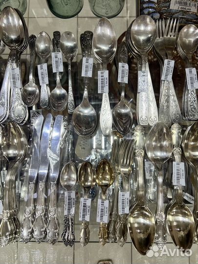 Набор столовых приборов мельхиор СССР ножи