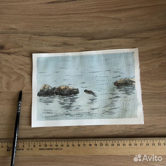 Акварельные работы этюды море