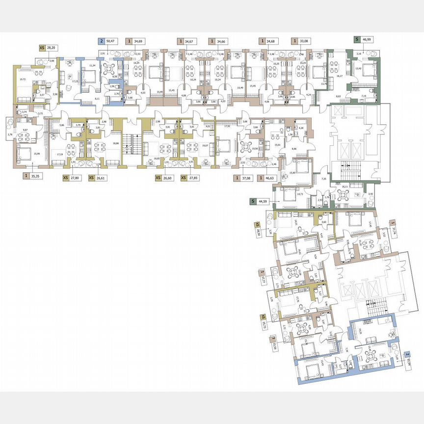2-к. квартира, 60,3 м², 21/24 эт.
