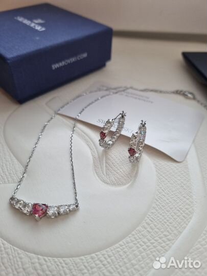 Серьги + кулон Swarovski Love оригинал комплект